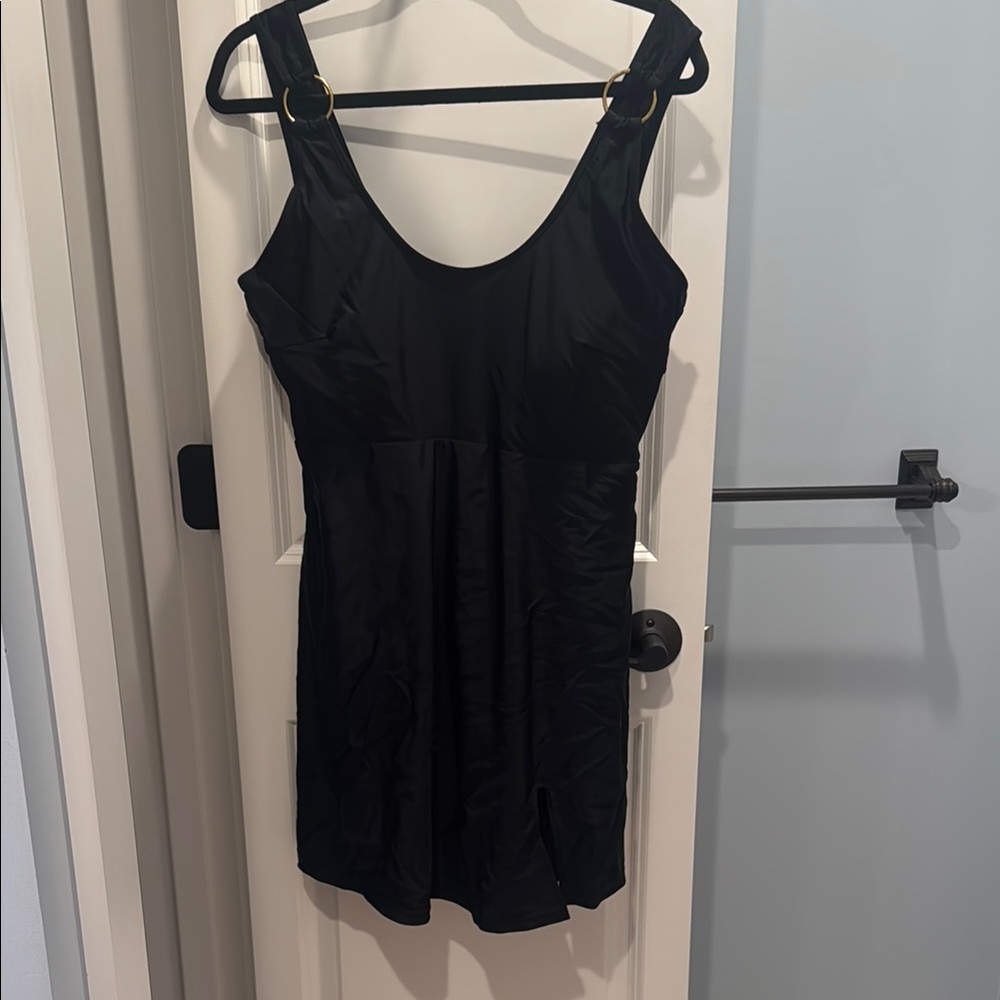 Black Plus Size One-Piece Swimdress